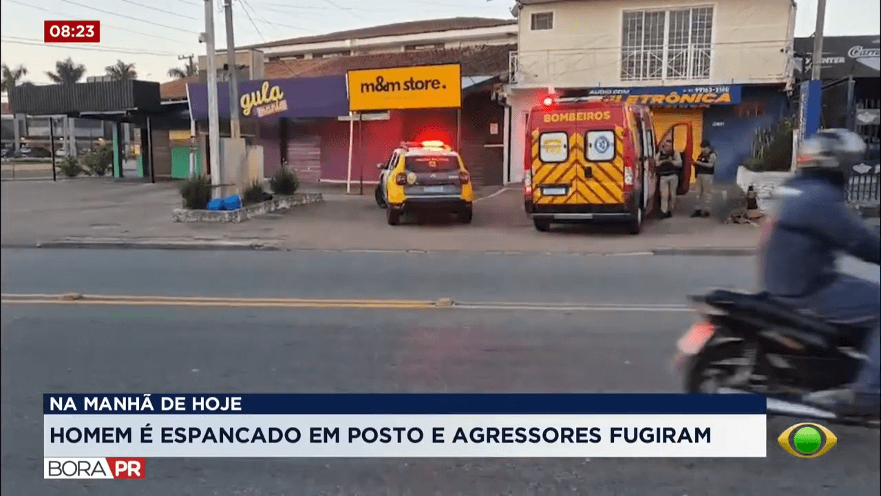 Homem é espancado por grupo em posto de combustíveis em Curitiba