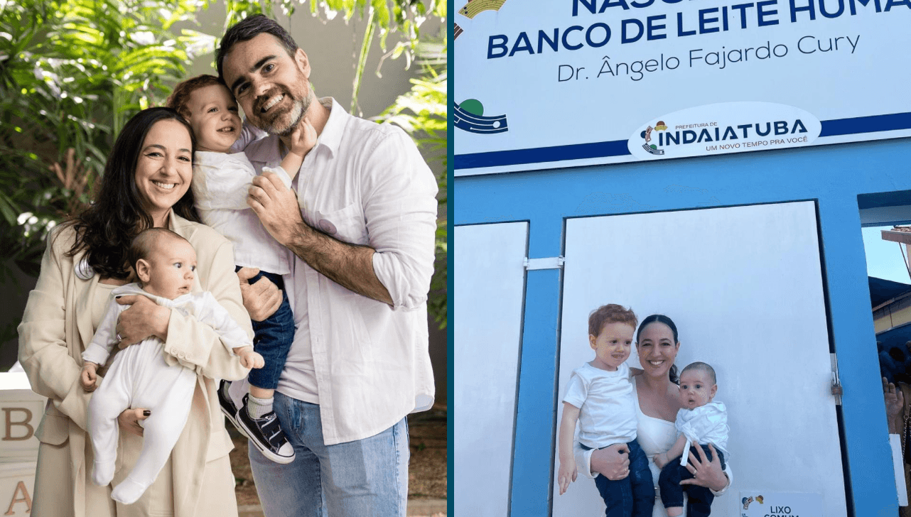 Elyane com seu marido e filhos