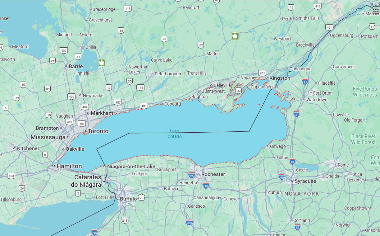Google Maps atualiza Lake Ontario para 