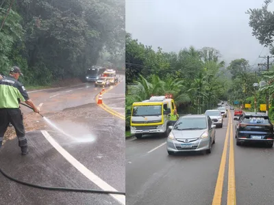 Serra de Maresias é interditada após derramamento de óleo em São Sebastião