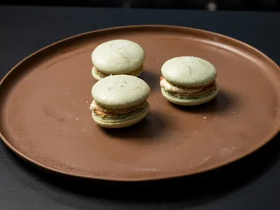 Macaron de coentro com recheio de queijo cremoso, pimentas e crispy de carne seca | Band Receitas