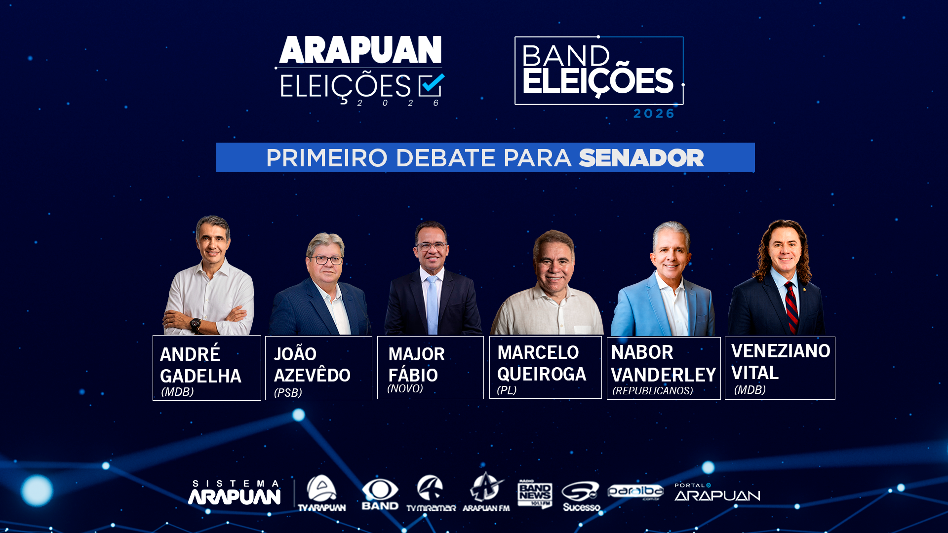 Assista ao vivo ao debate com candidatos ao Senado pela Paraíba