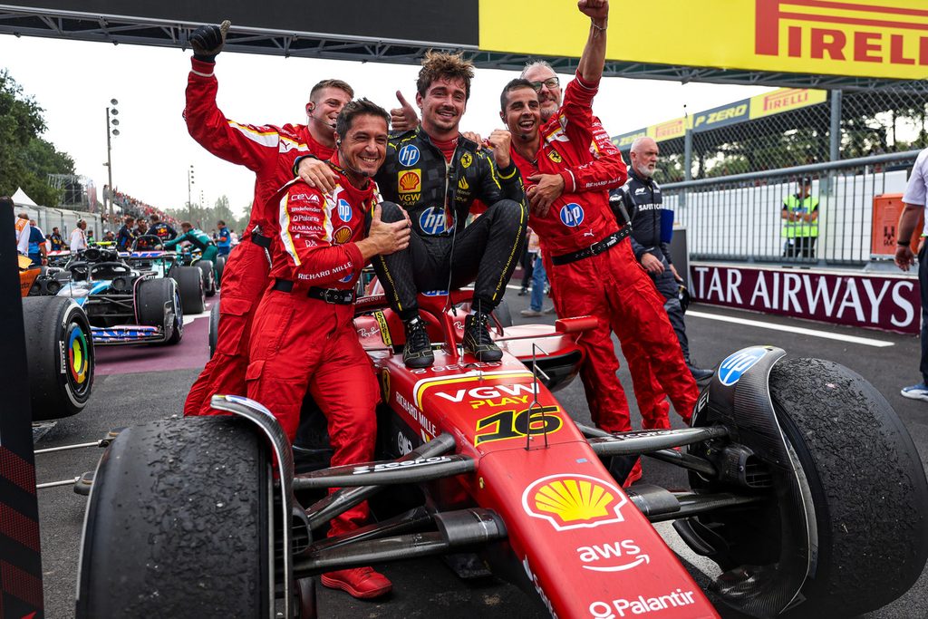 Charles Leclerc venceu o GP da Itália em 2024, a última conquista da Ferrari em Monza