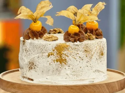 Bolo de doce de leite, nozes e laranja do chef Bruno Hashimoto | Band Receitas