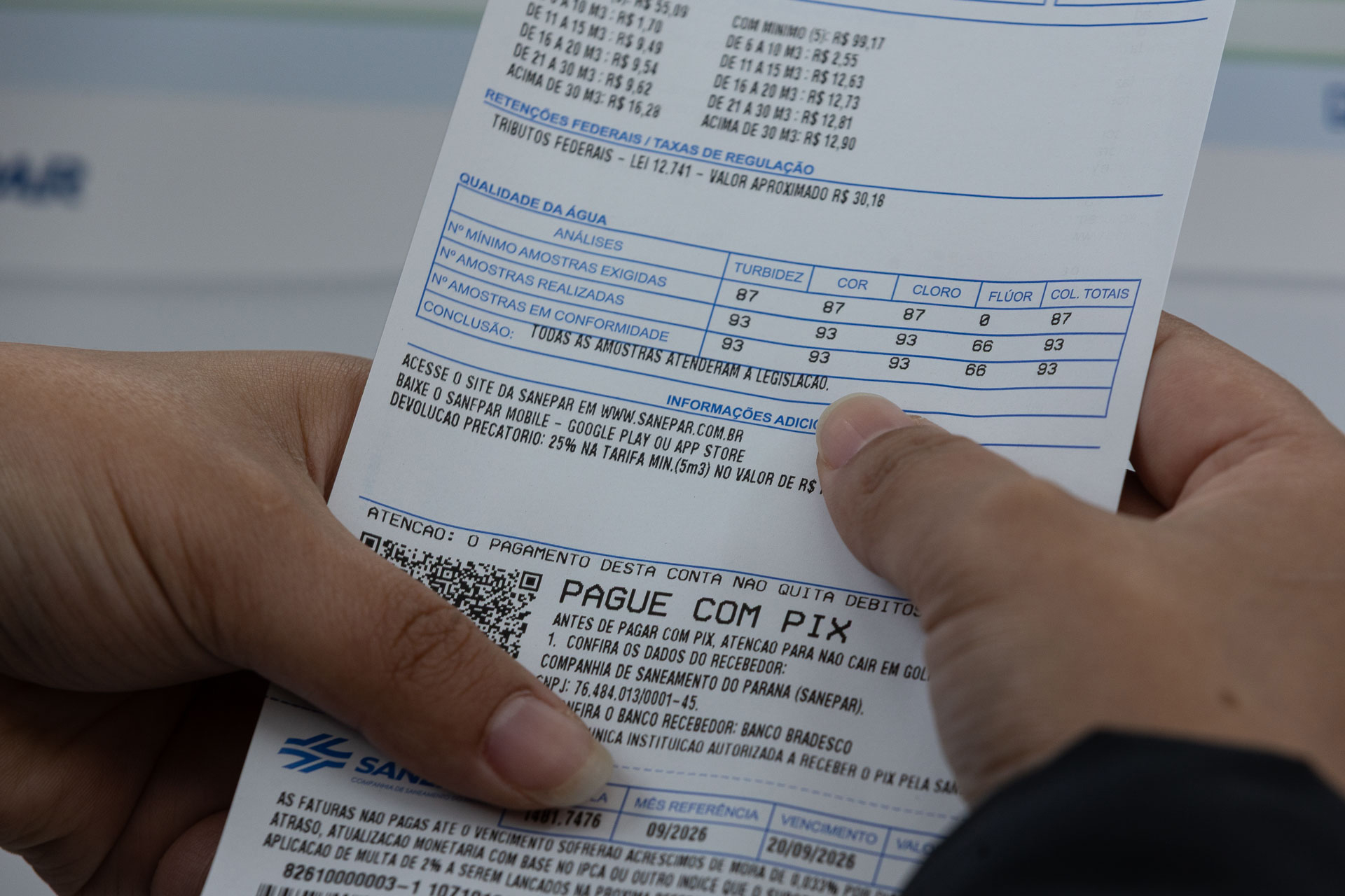 Sanepar começa a aplicar desconto de 25% na tarifa mínima em outubro