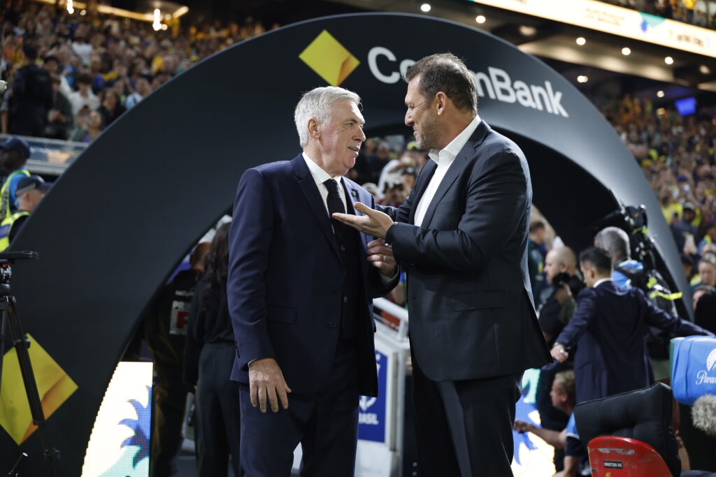 Técnico Carlo Ancelotti durante amistoso da Seleção Brasileira contra Austrália