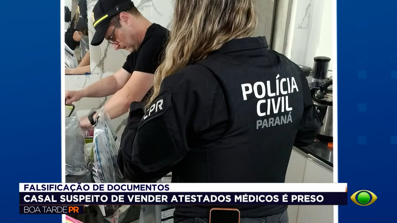 Casal é preso por esquema de venda de atestados médicos falsos em Curitiba