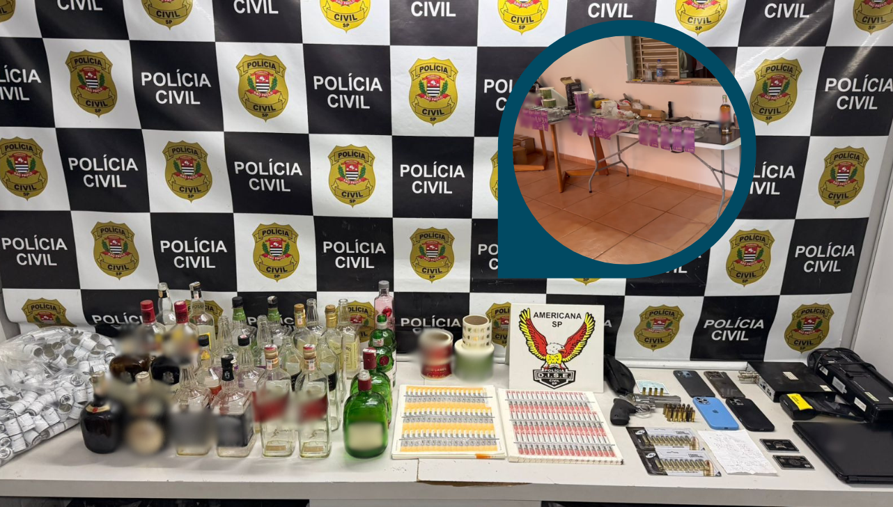 Dupla é presa por falsificação de bebidas alcoólicas e porte de arma ilegal