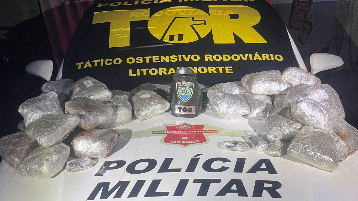 TOR prende dois e apreende mais de 16 kg de drogas em veículo na Tamoios
