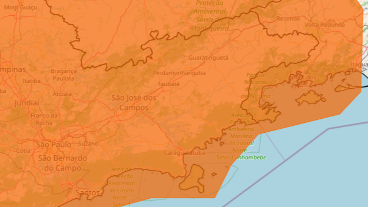 Ventos de até 100 km/h: Inmet alerta para tempestade no Vale do Paraíba