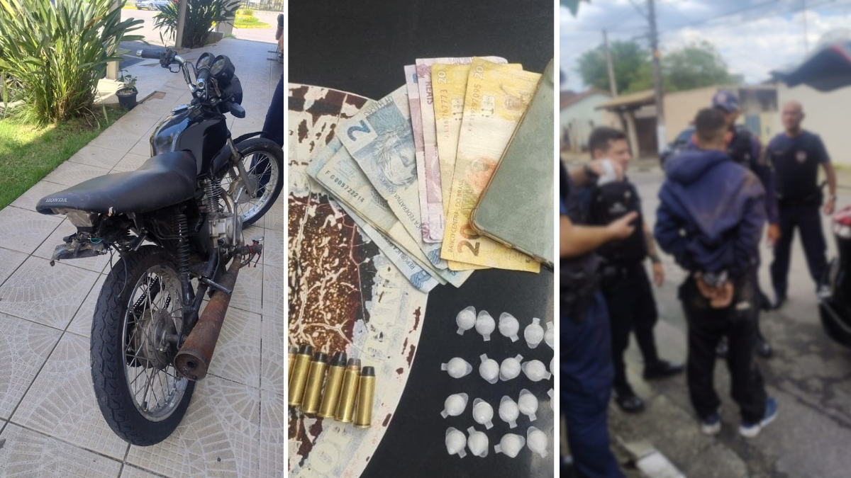 Homem é detido após fugir e ser encontrado com drogas e munições em Pinda