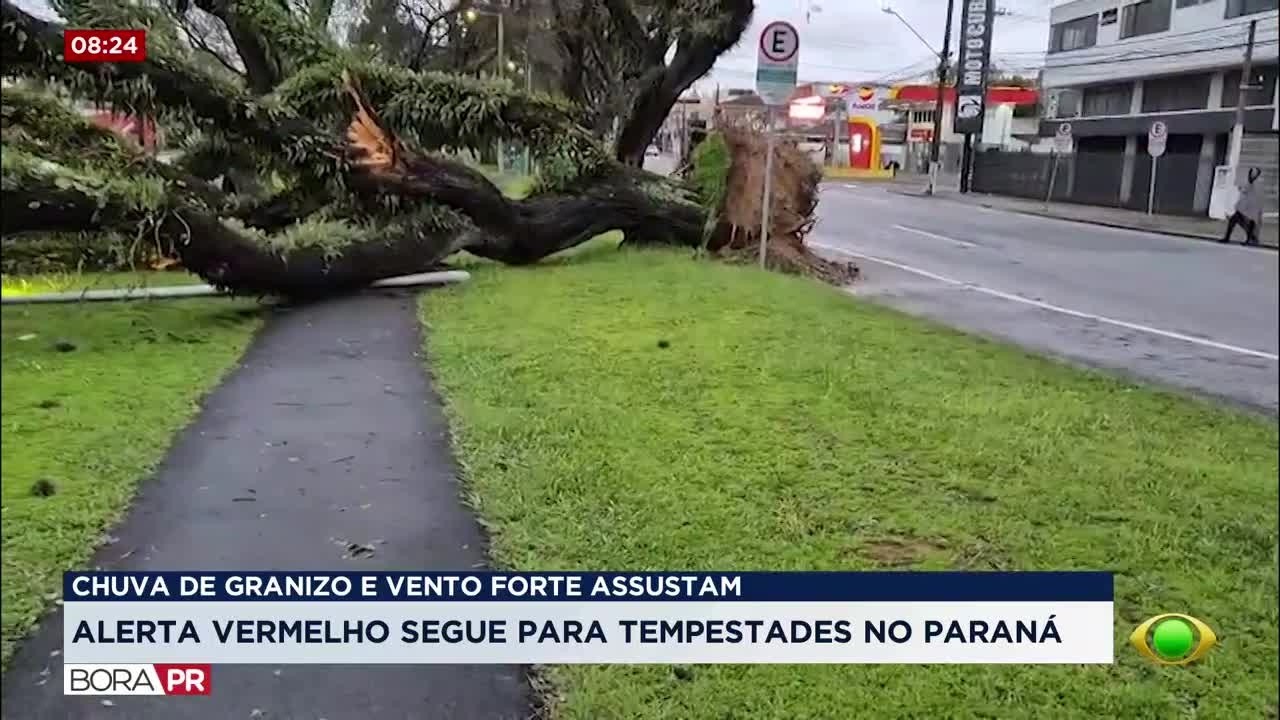 Temporal deixa desabrigados em Curitiba e vento passa de 120 km/h