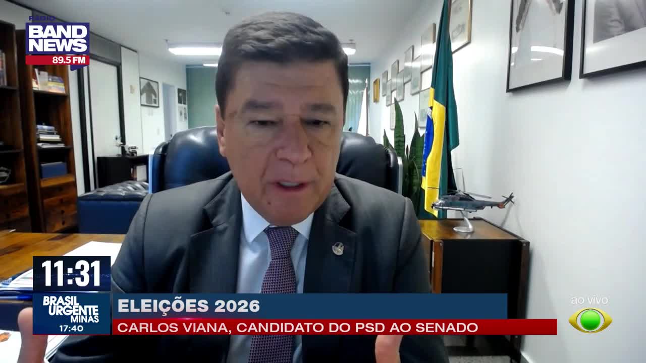 Carlos Viana apresenta propostas para Minas em sabatina da Band Minas