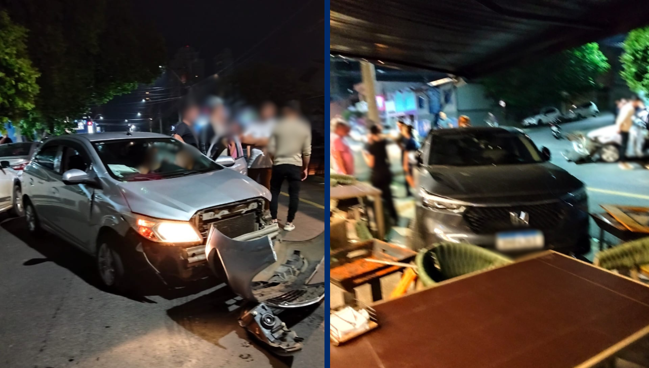 VÍDEO: carro ‘invade’ bar após ser atingido por veículo em Piracicaba