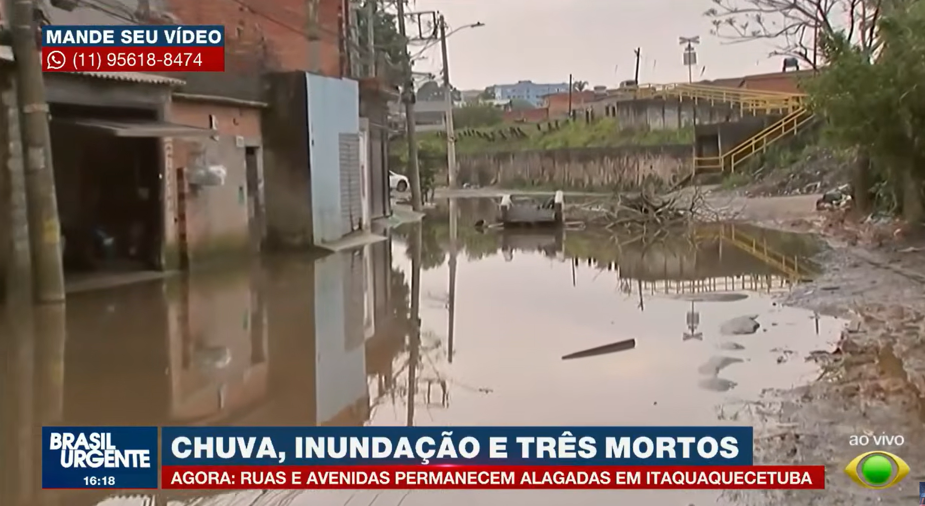 Chuva deixa três mortos e mantém ruas alagadas em Itaquaquecetuba