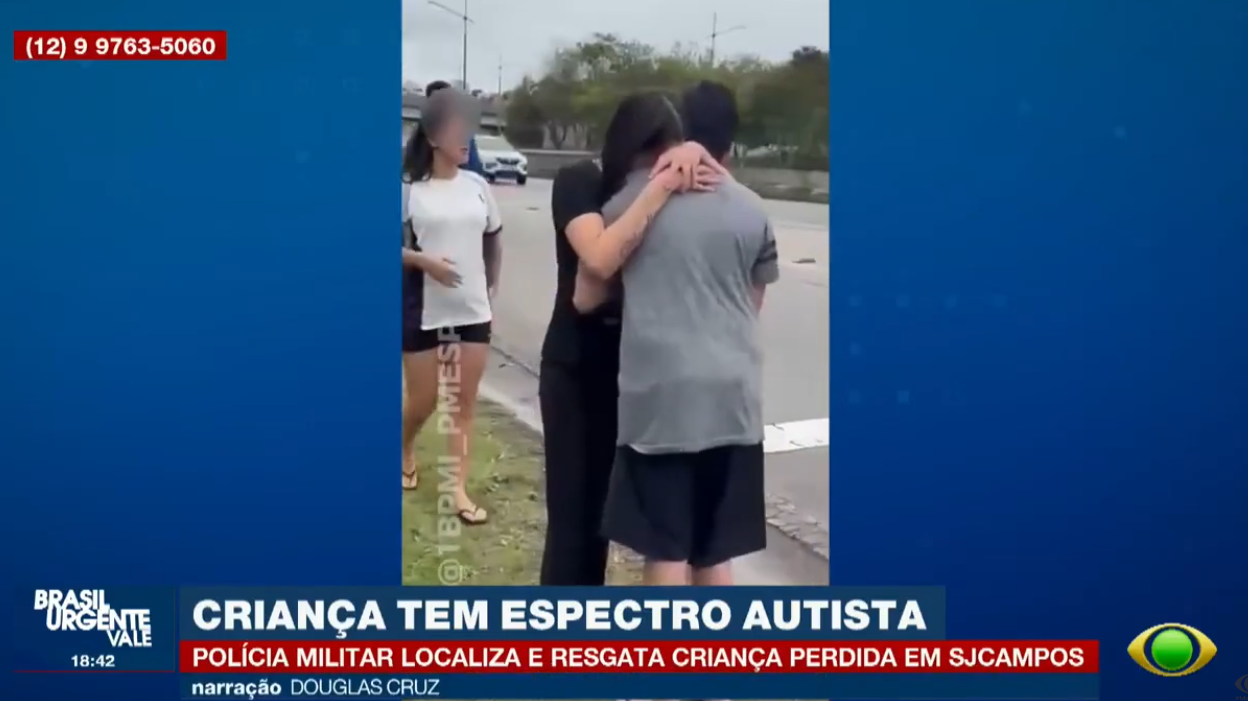 PM resgata criança autista perdida em avenida de São José dos Campos