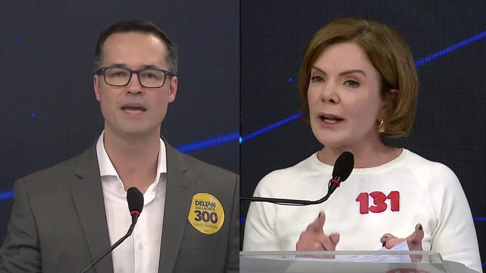 Deltan e Gleisi trocam acusações em debate ao Senado na Band