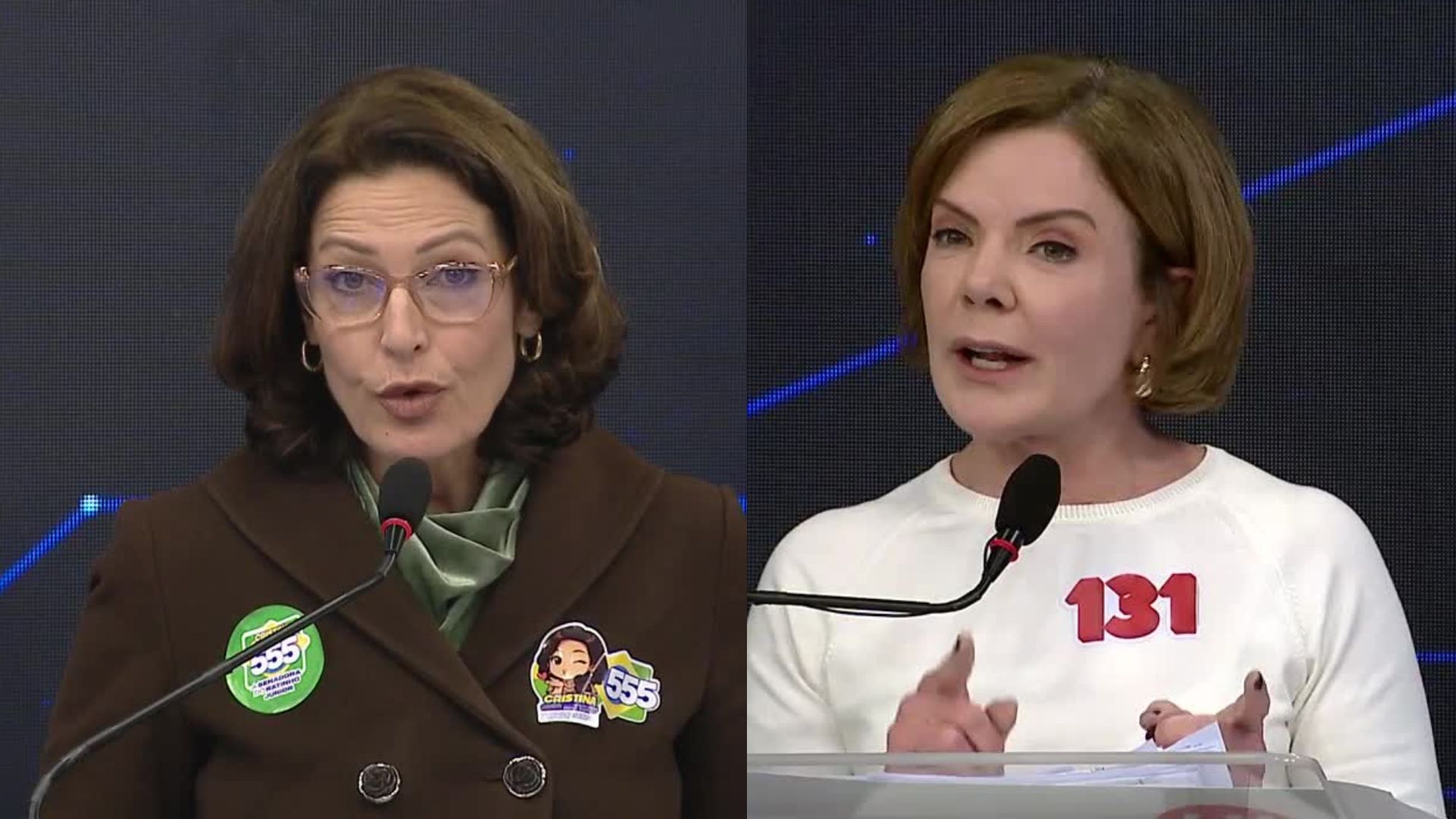 Gleisi e Cristina divergem sobre feminicídio em debate da Band no Paraná