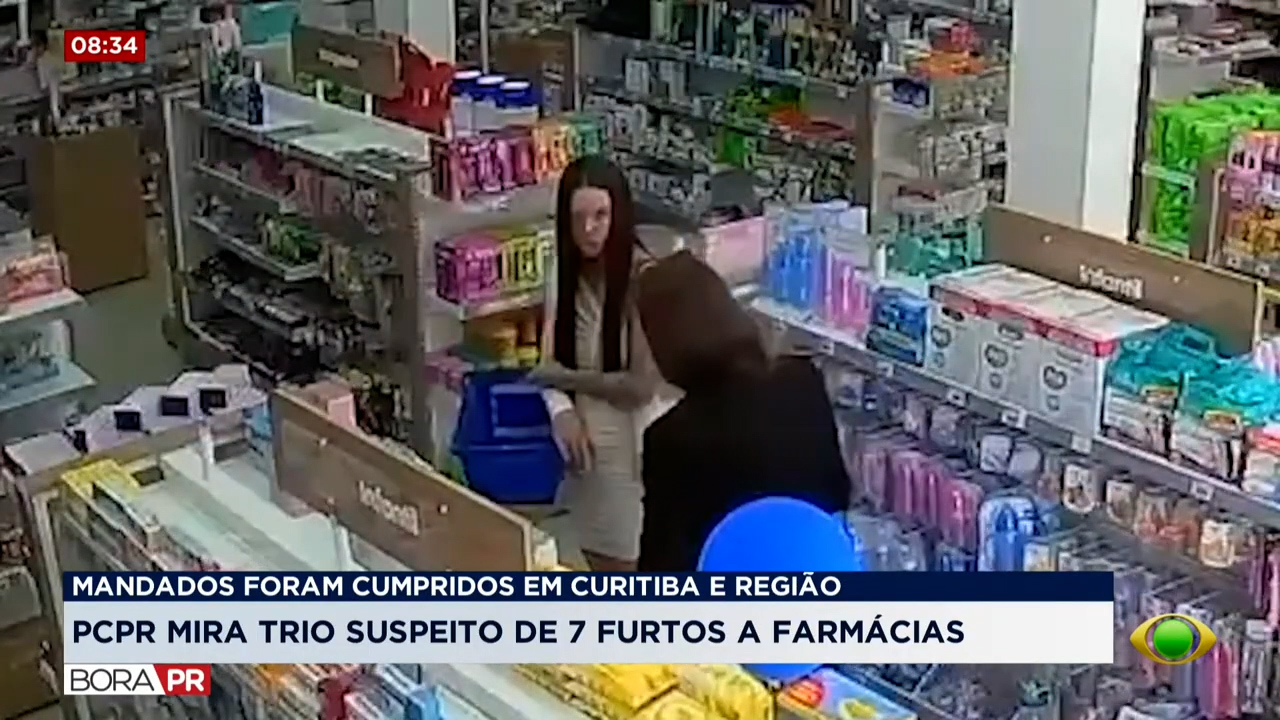 Operação mira suspeitas de furtos em série a farmácias em Curitiba