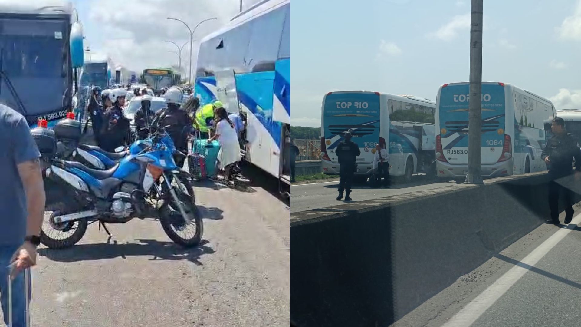 Crianças deixam ônibus de excursão após ação de bandidos na Linha Vermelha