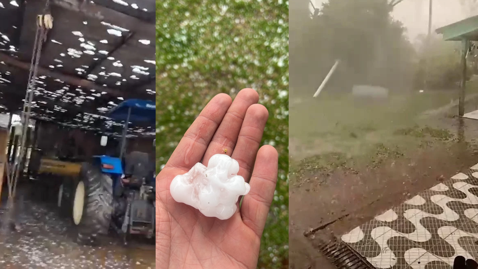 Chuva de granizo atinge cidades do Centro-Sul e Sudoeste do Paraná