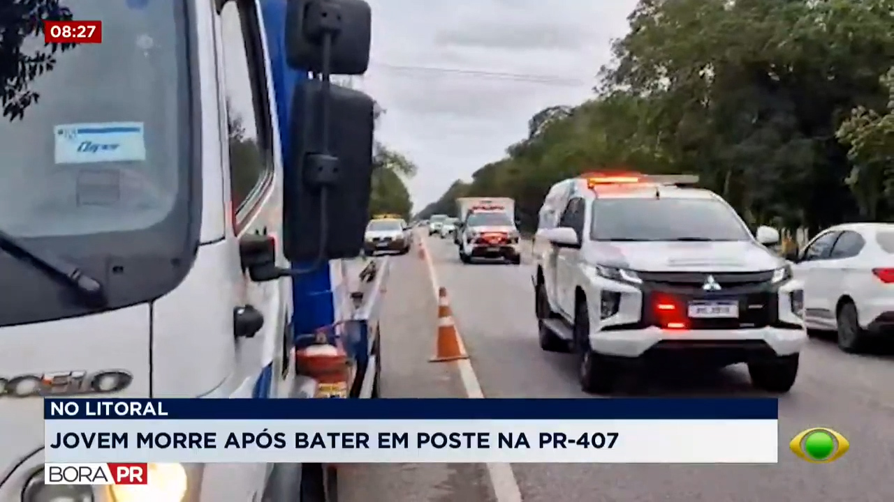 Motociclista morre após bater contra poste na PR-407, em Paranaguá