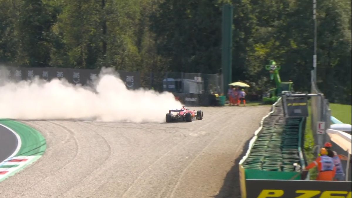 Leclerc bate e GP da Itália é interrompido
