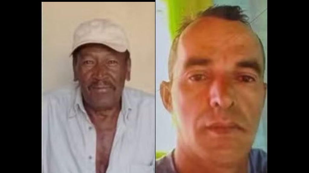 Sebastião e Jairo Antônio, vítimas do acidente em Cruzeiro. Na primeira foto: Evandro, Alice e Augusto.