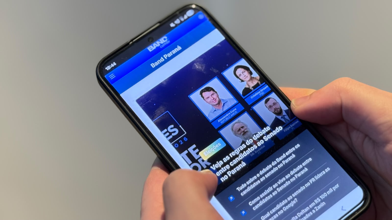 Debate ao Senado PR na Band: veja como assistir pelo celular