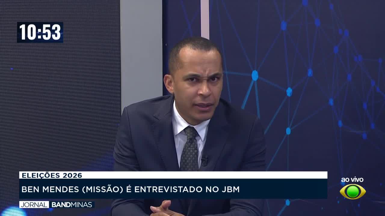 Ben Mendes apresenta propostas para Minas durante sabatina na Band