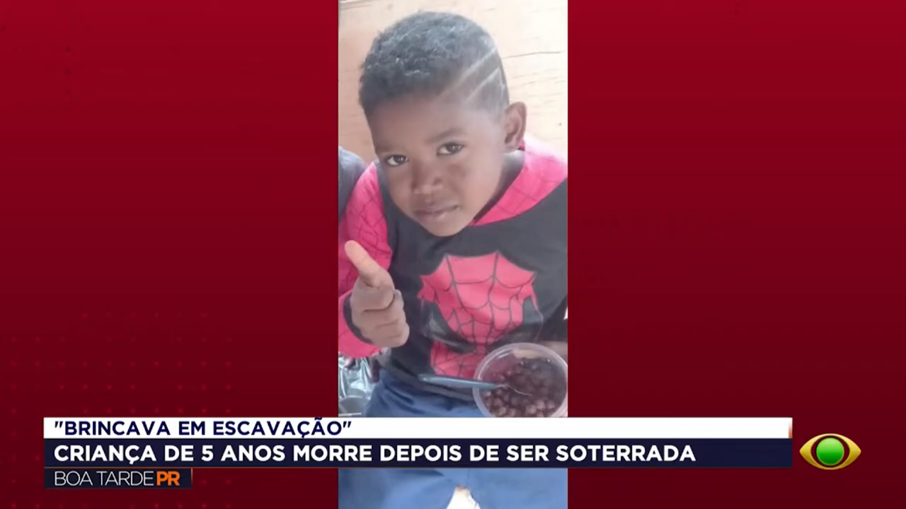 Criança morre soterrada em Umuarama, no Paraná