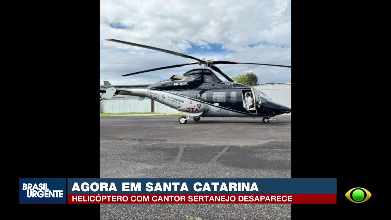 Helicóptero com cantor Rick a bordo desaparece na Serra de SC