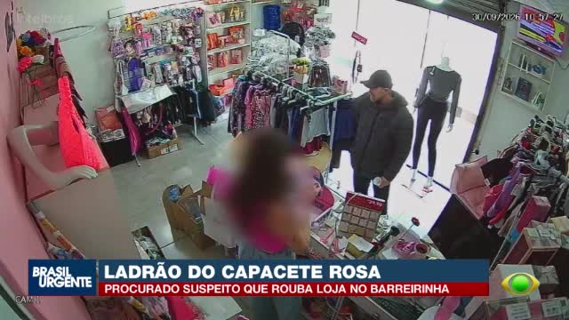 Ladrão do capacete rosa assalta loja no Barreirinha, em Curitiba