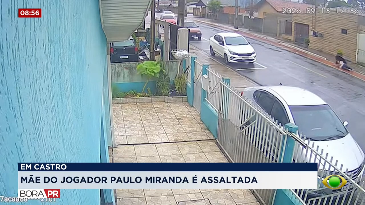 Mãe do jogador Paulo Miranda é assaltada em rua de Castro, no PR