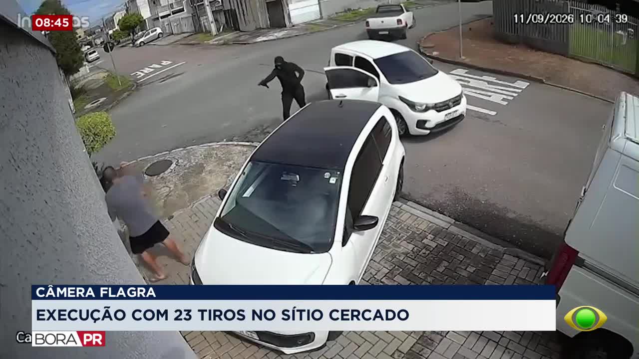 Câmeras flagram execução com 23 tiros no Sítio Cercado, em Curitiba