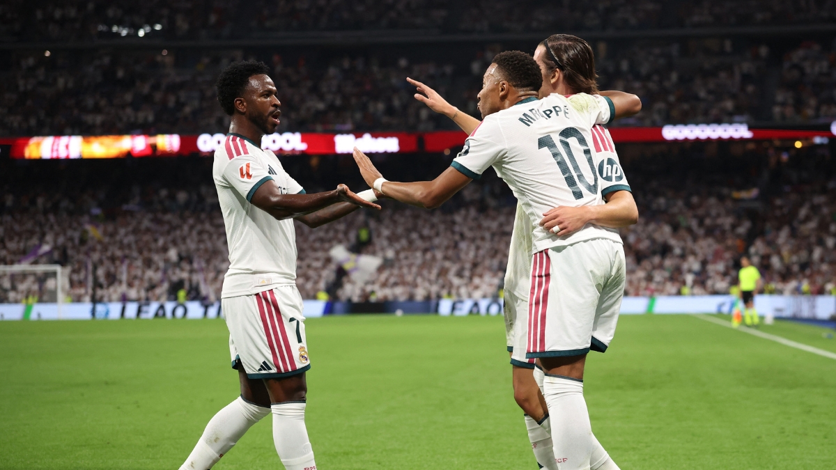 Mbappé e Vini Jr brilham em goleada do Real Madrid sobre o Rayo Vallecano