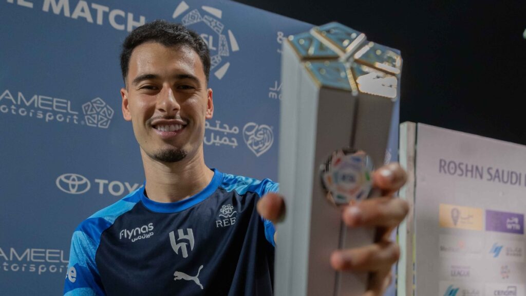 Gabriel Martinelli foi eleito o melhor em campo na goleada do Al Hilal | Crédito: Abdulaziz Al-Harb/SPL