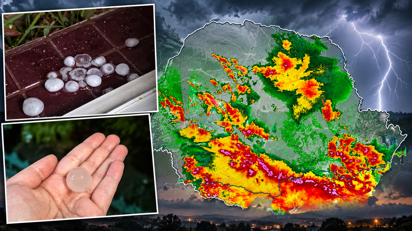 Temporal atinge Curitiba com granizo e chuva forte nesta segunda-feira