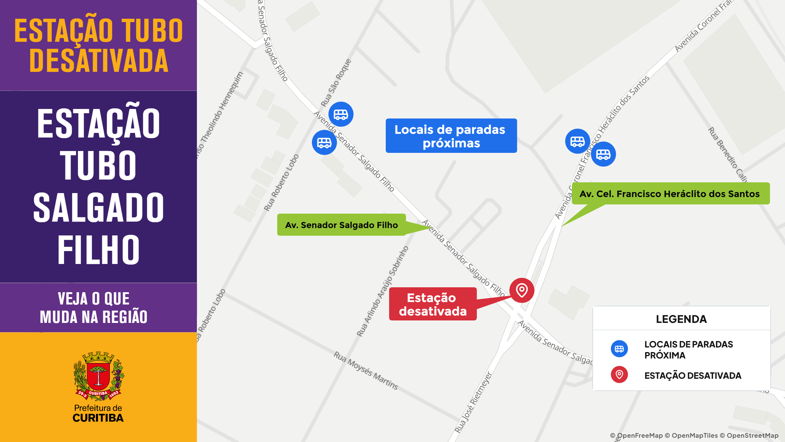 Estação-tubo Salgado Filho será desativada neste sábado em Curitiba