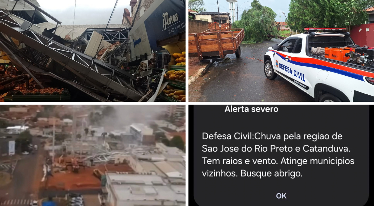 Chuva provoca estragos e deixa uma pessoa morta no interior de SP