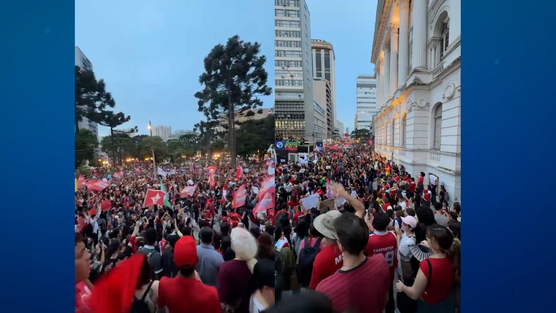 Ato pró-Lula reúne estudantes, torcedores da dupla Atletiba e movimentos populares em Curitiba