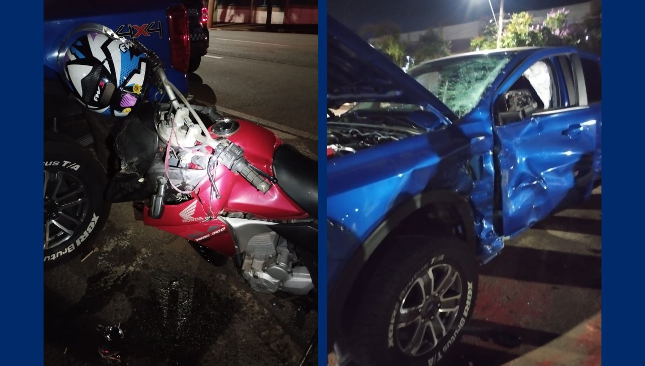 Acidente entre moto e caminhonete deixa casal grave em Nova Odessa