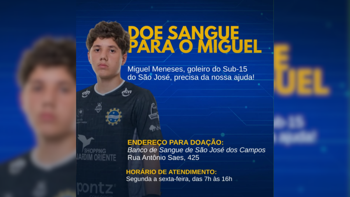Goleiro da base do São José segue internado após acidente; clube pede doação de sangue