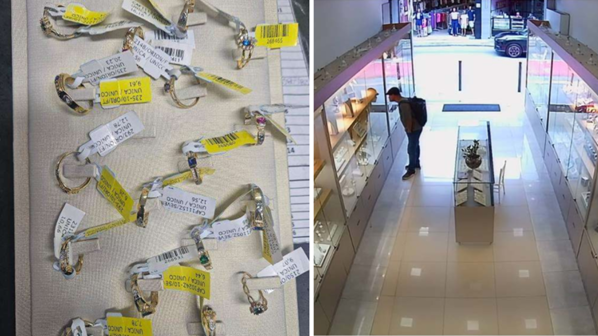 Homem furta 17 anéis avaliados em R$ 180 mil e foge de táxi em Caraguatatuba