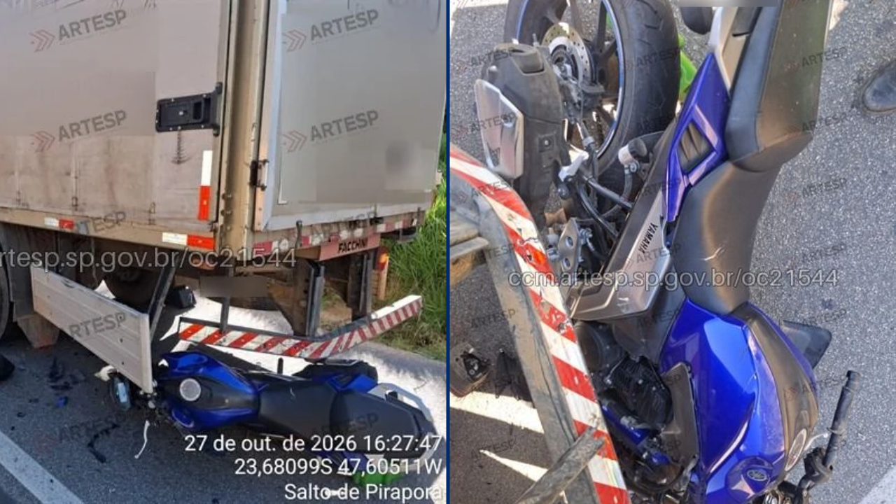 Motociclista morre após bater na traseira de caminhão em Salto de Pirapora