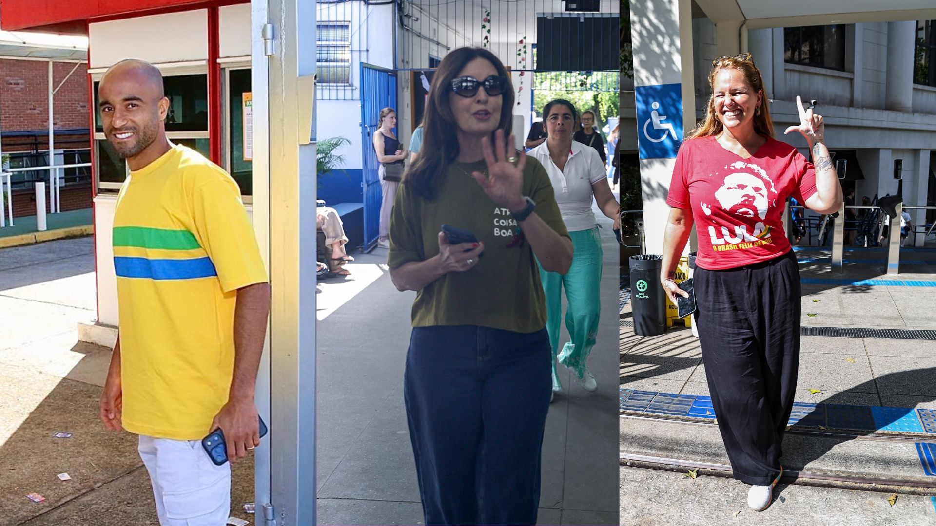 Fátima Bernardes, Lucas Moura e outros famosos votam; veja fotos