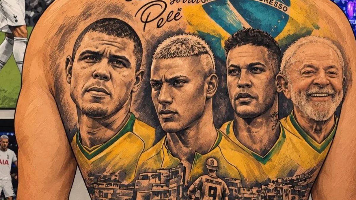 Richarlison brinca com tatuagem para celebrar vitória de Lula