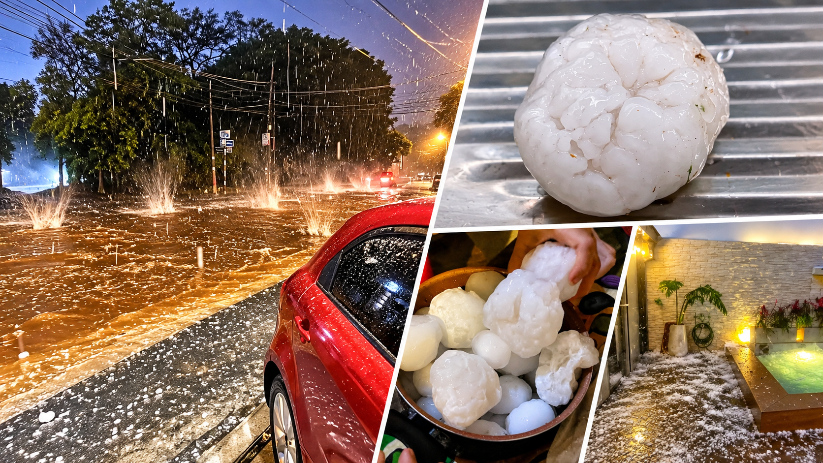 Granizo gigante causa estragos no Paraguai antes de temporais no Paraná