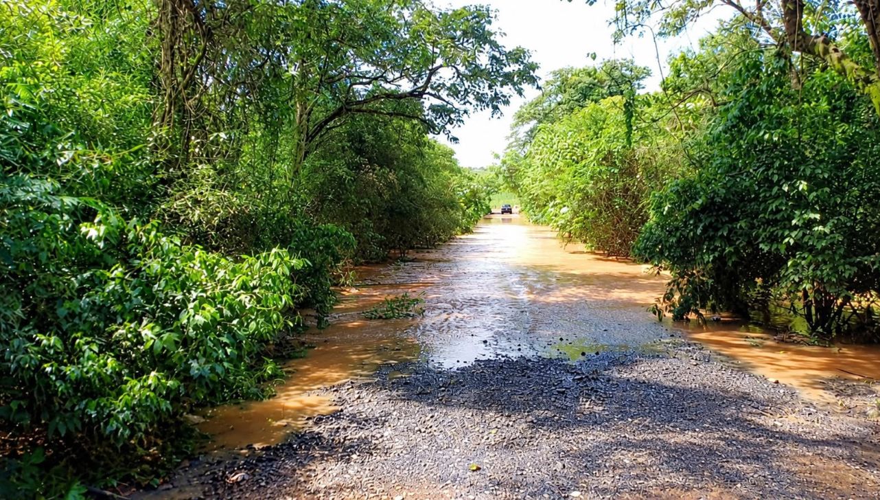 Rio Pinhal transborda e ponte da LIM-117 é interditada em Limeira