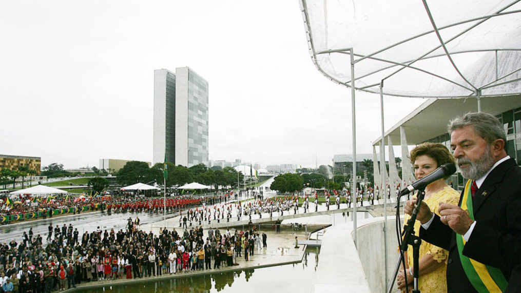 Lula durante posse do seu segundo mandato, em 2007